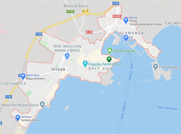 mapa de Ibiza